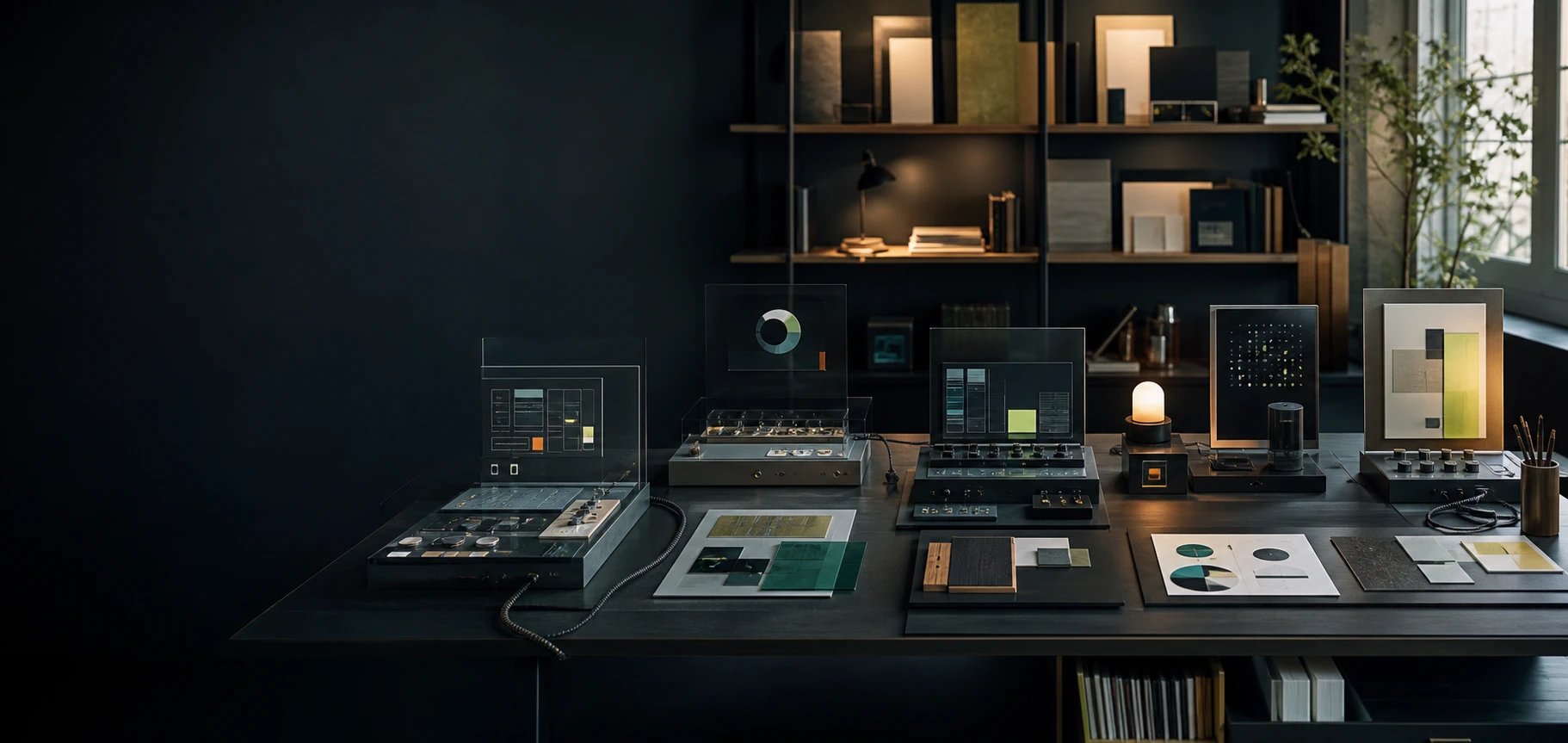 Archiwum studia pełne połączonych prototypów produktów cyfrowych.